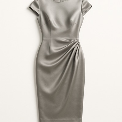 Silk Satin Grey Dress